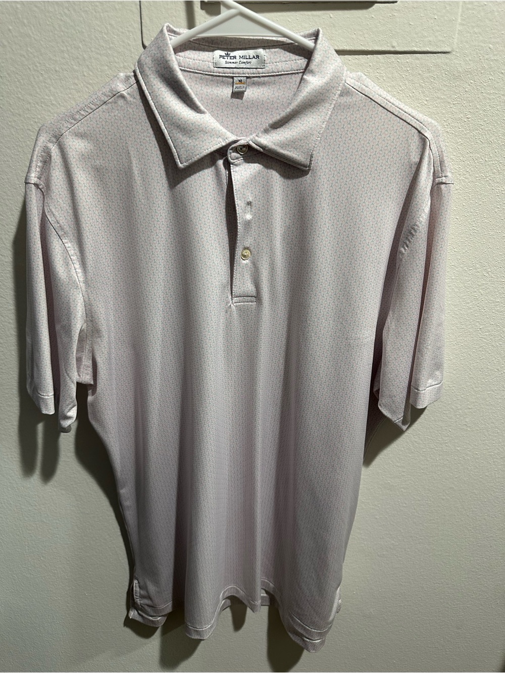 Peter Millar Pale Pink Micro-Pattern Polo